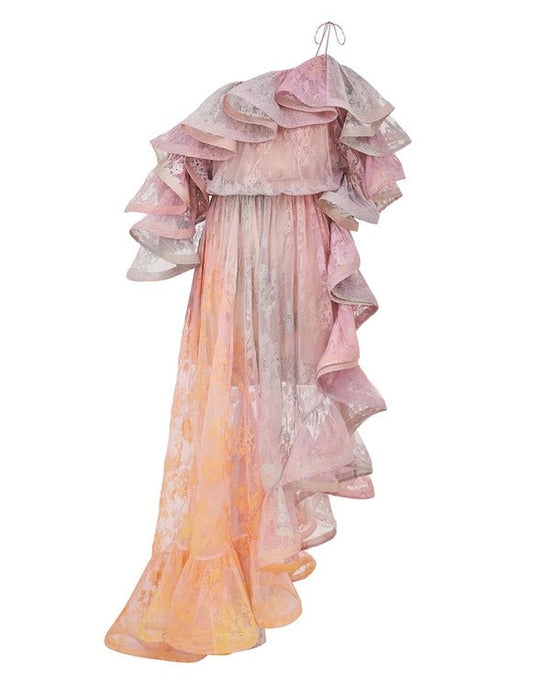 Ocean Bloom – Aquarell-Volantkleid - Miraee Paris 