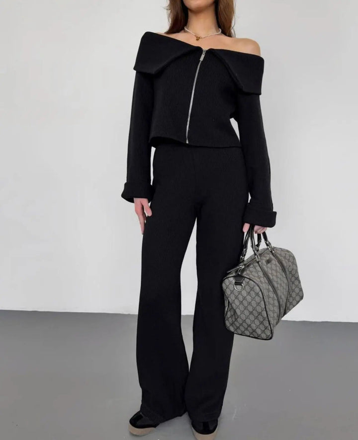 Off - Shoulder Knit Set – Elegante Zweiteiler von Miraéeparis - Miraee Paris