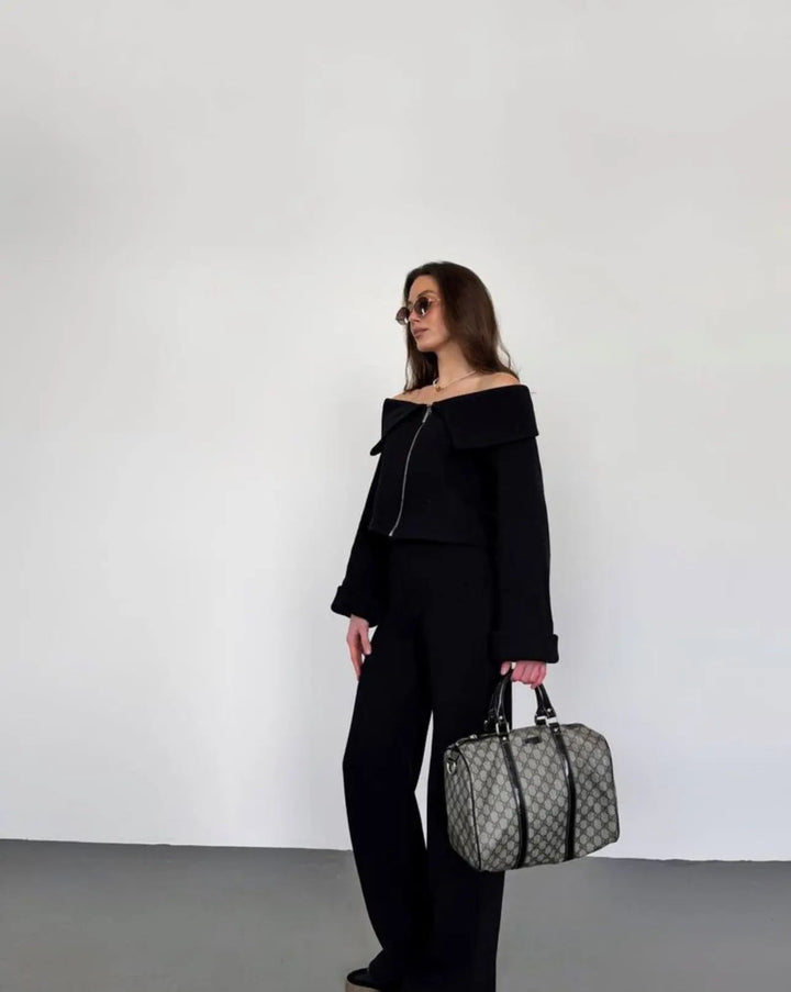 Off - Shoulder Knit Set – Elegante Zweiteiler von Miraéeparis - Miraee Paris