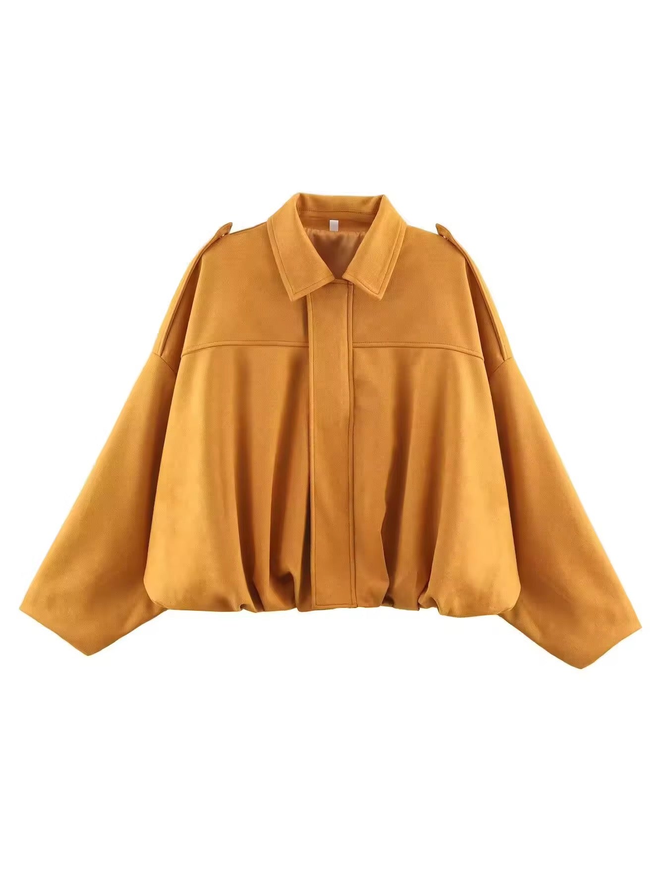 Oversized Suede - Look Jacke mit elastischem Bund – Miraee Paris - Miraee Paris