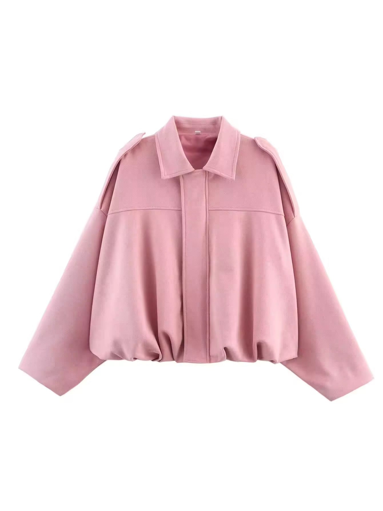 Oversized Suede - Look Jacke mit elastischem Bund – Miraee Paris - Miraee Paris