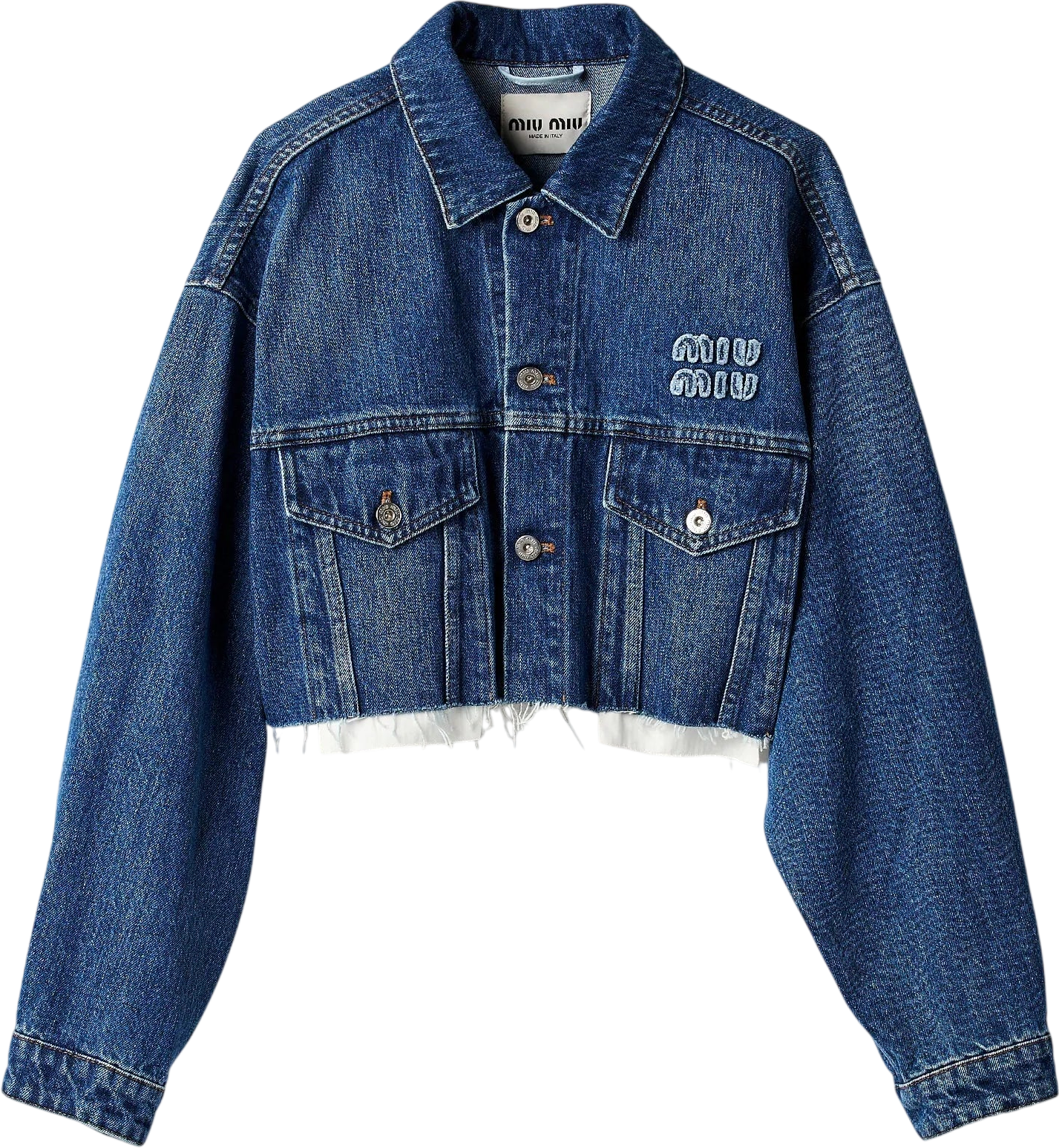 Denim Chic Cropped Jacke – Stylische Damen-Jeansjacke mit Stickerei | Miraee Paris