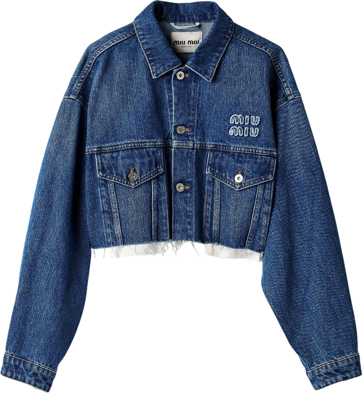 Denim Chic Cropped Jacke – Stylische Damen-Jeansjacke mit Stickerei | Miraee Paris