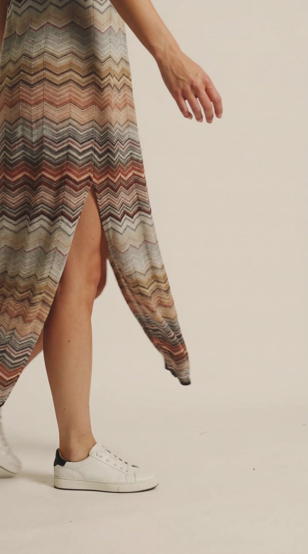 Aurora Zigzag One Shoulder Maxi Dress