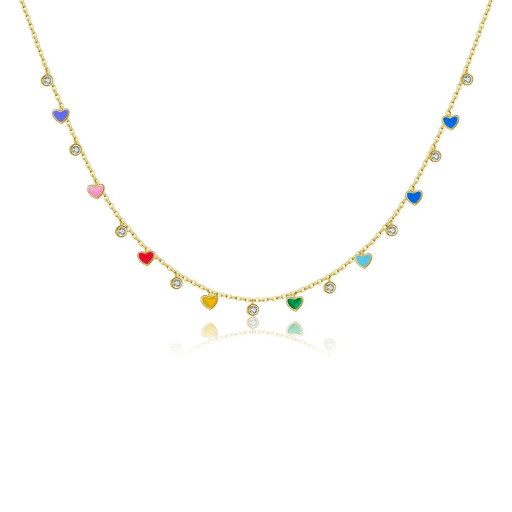 Rainbow Heart Choker Necklace - ZAYVI