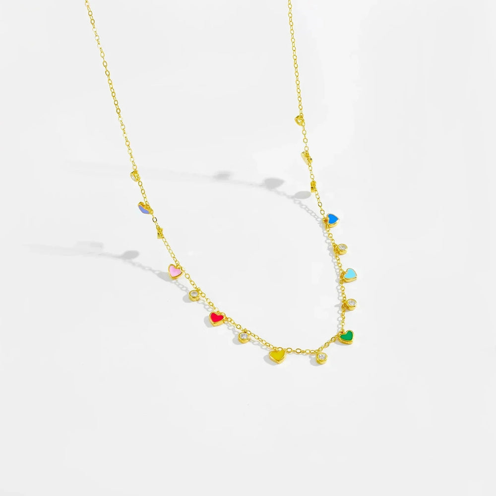 Rainbow Heart Choker Necklace - ZAYVI