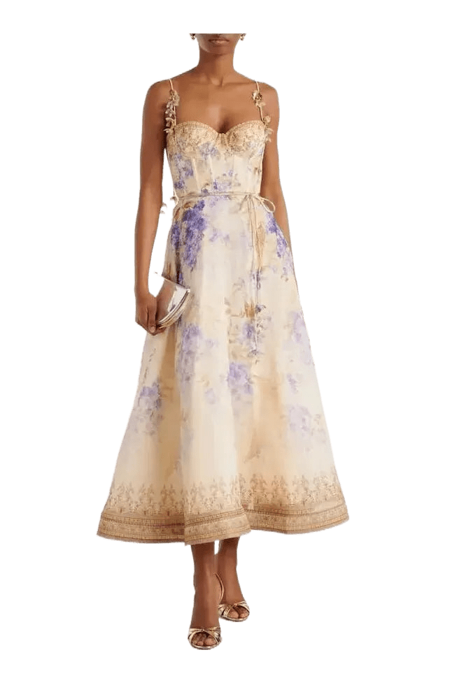 Romantisches Midikleid mit floraler Stickerei - Miraee Paris