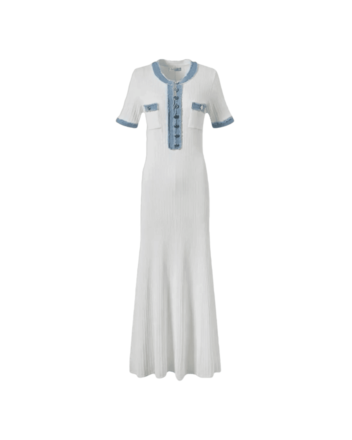 MIRAEE-UNIFORM-2026 | SIENA – Elegantes Damenkleid im Pariser Stil – Weiß – freigestellte Produktansicht auf weißem Hintergrund
