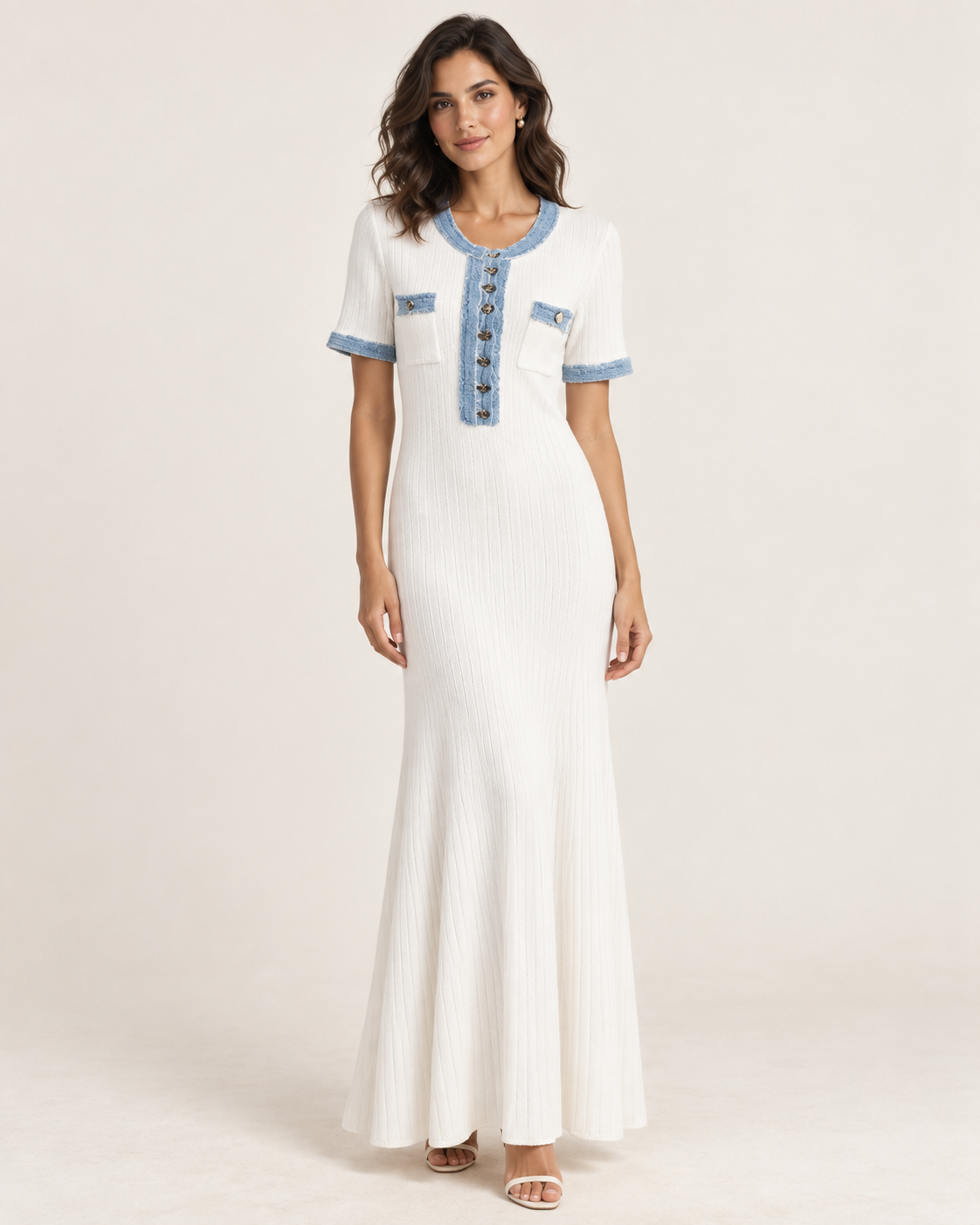 SIENA Damenkleid – elegante Detailansicht am Model