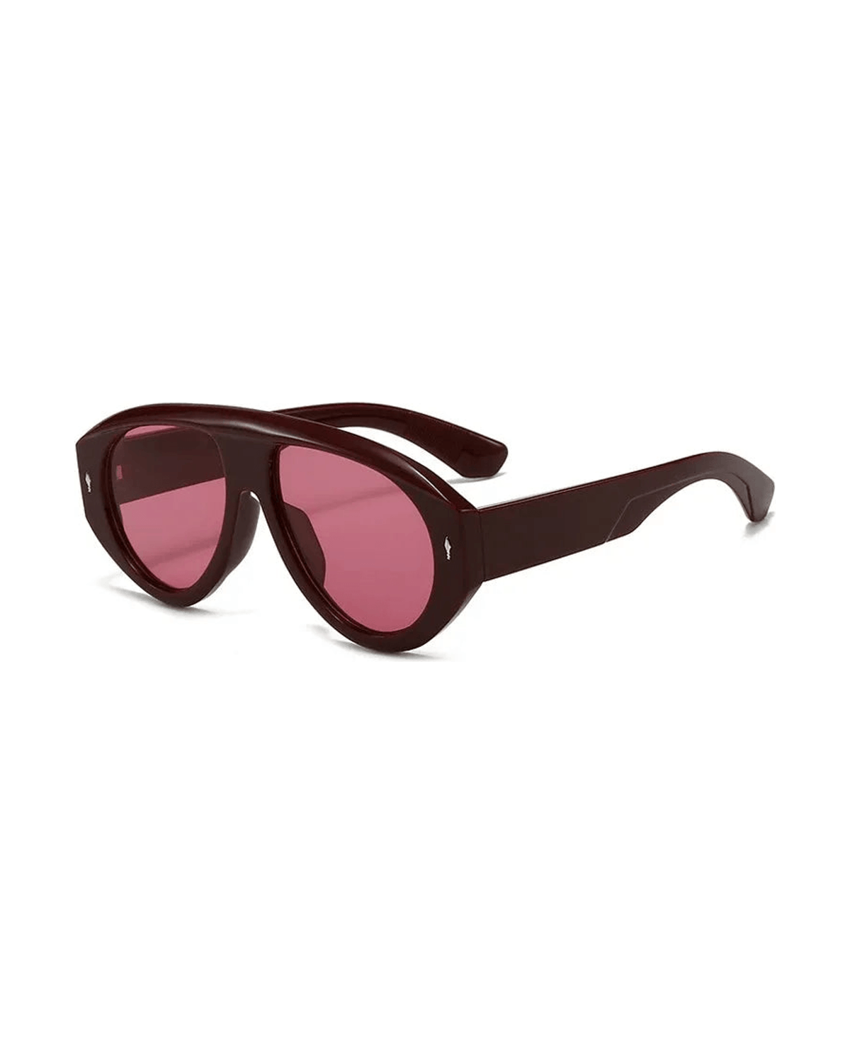 MIRAEE-UNIFORM-2026 | Sky Raider Retro Pilot Sonnenbrille – Unisex – Dark red red/As the picture – freigestellte Produktansicht auf weißem Hintergrund