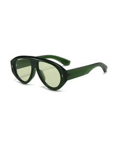 MIRAEE-UNIFORM-2026 | Sky Raider Retro Pilot Sonnenbrille – Unisex – Green green/As the picture – freigestellte Produktansicht auf weißem Hintergrund