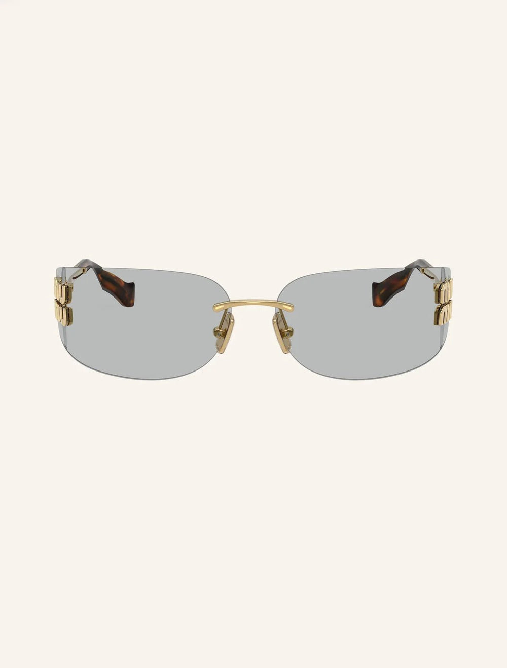 Miraee Paris – Luxus Shield Sonnenbrille mit Gold-Details & verspiegelten Gläsern.