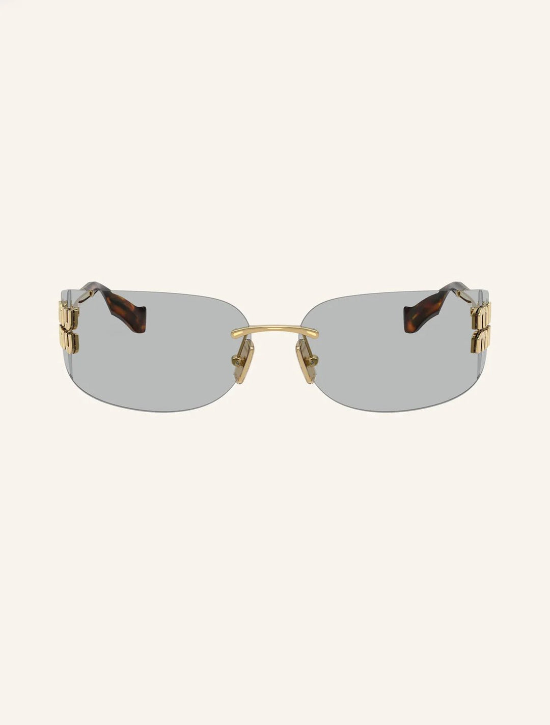 Miraee Paris – Luxus Shield Sonnenbrille mit Gold-Details & verspiegelten Gläsern.