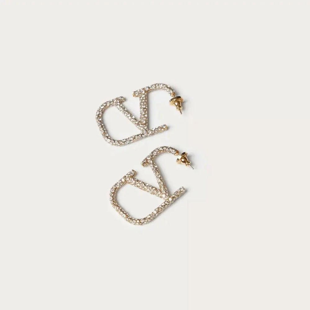 Strass-Ohrringe in Goldoptik | Glitzernde Statement-Ohrstecker.