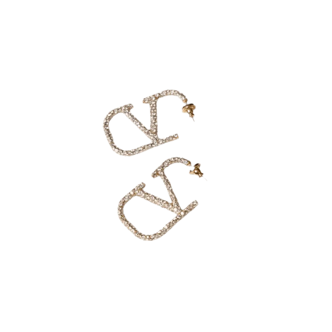 Strass-Ohrringe in Goldoptik | Glitzernde Statement-Ohrstecker.