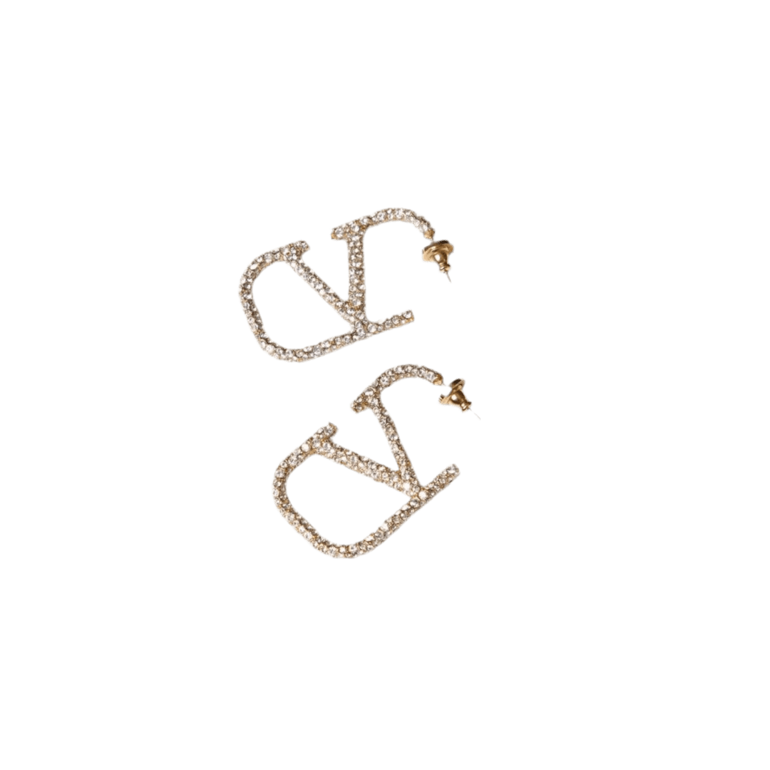 Strass-Ohrringe in Goldoptik | Glitzernde Statement-Ohrstecker.