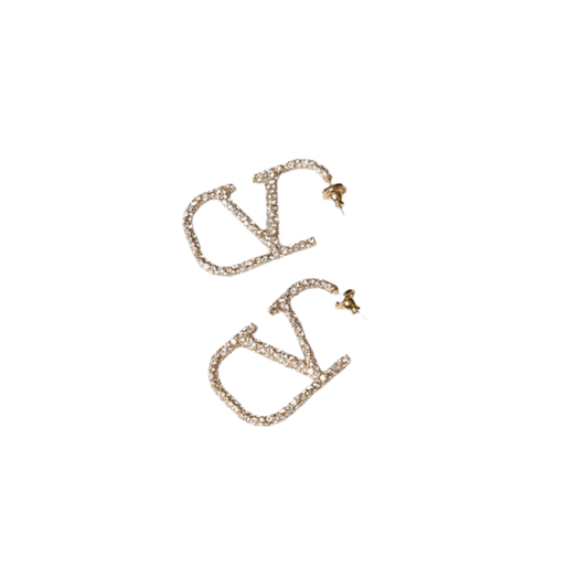 Strass-Ohrringe in Goldoptik | Glitzernde Statement-Ohrstecker - Miraee Paris 