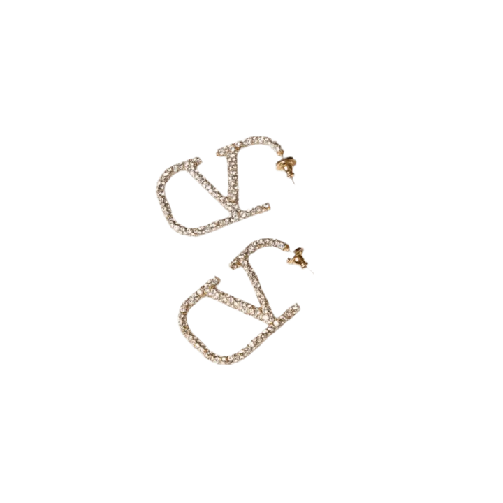 Strass-Ohrringe in Goldoptik | Glitzernde Statement-Ohrstecker.