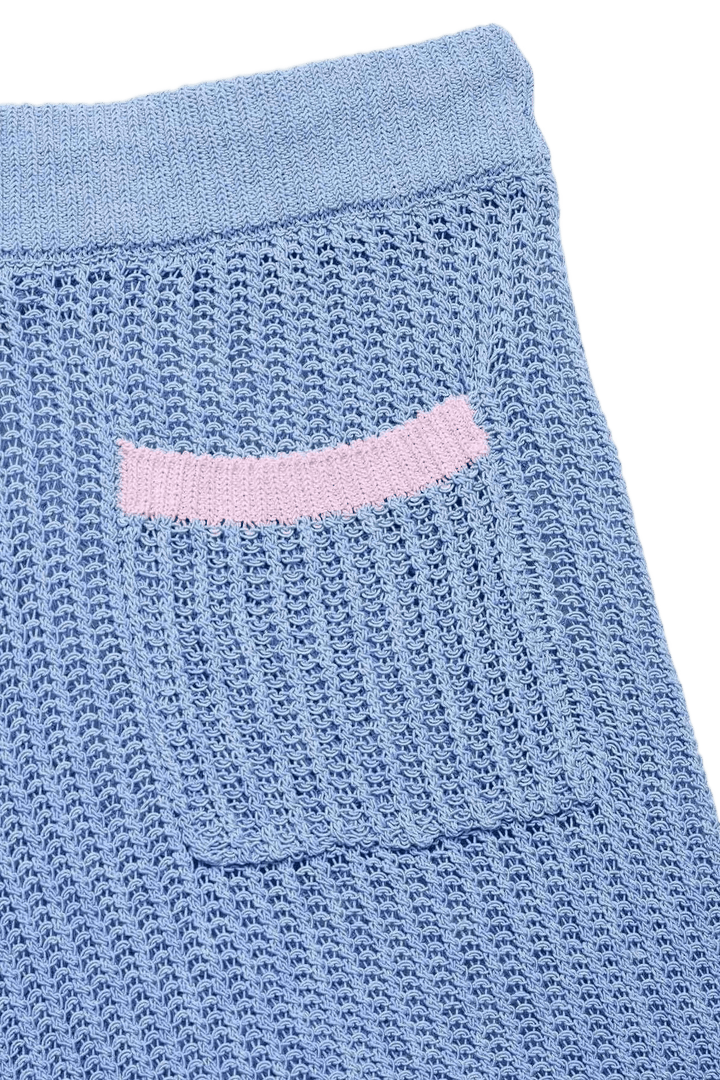 Summer Knit Set „Sky Pastel“ – 2 - teiliges Strick - Set in Blau & Rosa - Miraee Paris