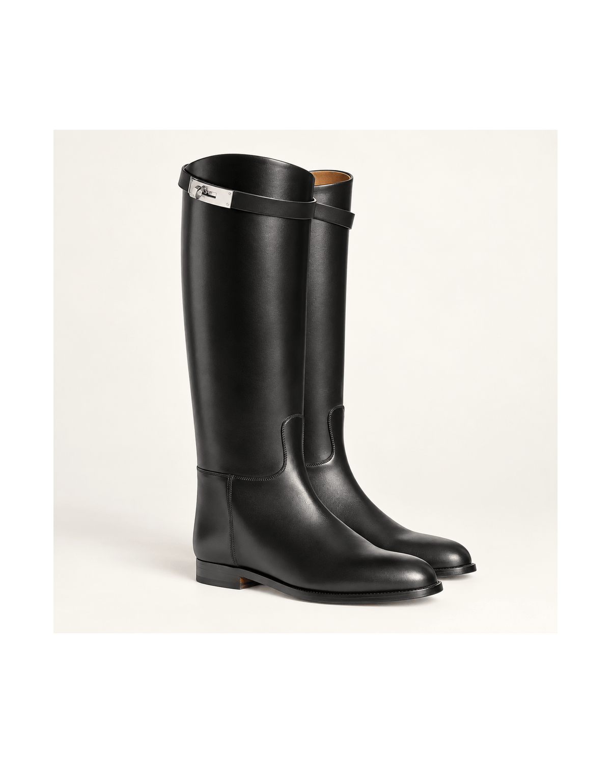 MIRAEE-UNIFORM-2026 | VALENTINA – Luxus Damen Reitstiefel aus Echtleder – Schwarz – freigestellte Produktansicht auf weißem Hintergrund