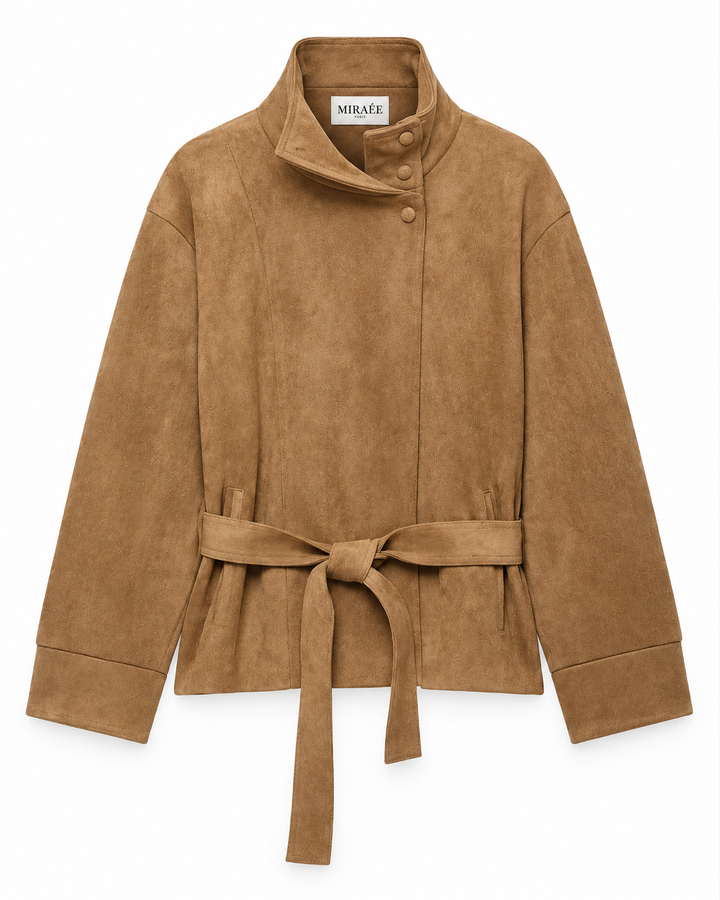 VALÉRIE Mantel in Khaki – Freisteller mit MIRAÉE Label