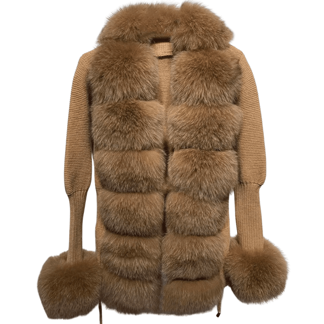 VELORIA – Winter Cardigan mit Kunstpelzkragen - Miraee Paris