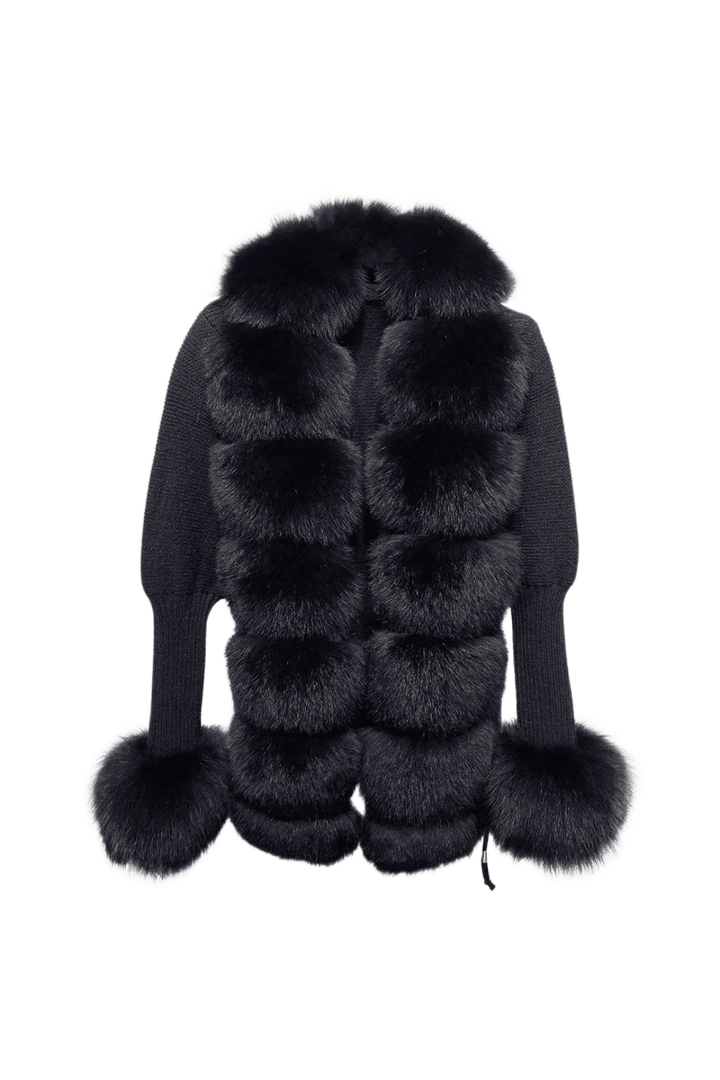 VELORIA – Winter Cardigan mit Kunstpelzkragen - Miraee Paris