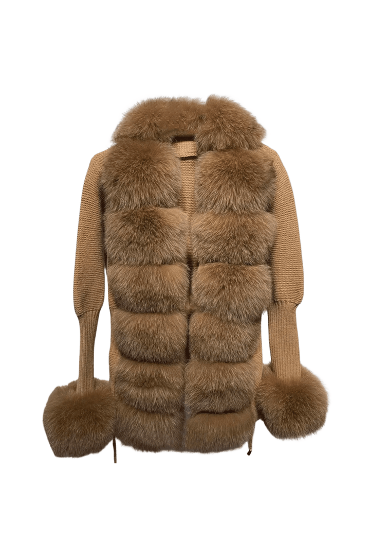 VELORIA – Winter Cardigan mit Kunstpelzkragen - Miraee Paris