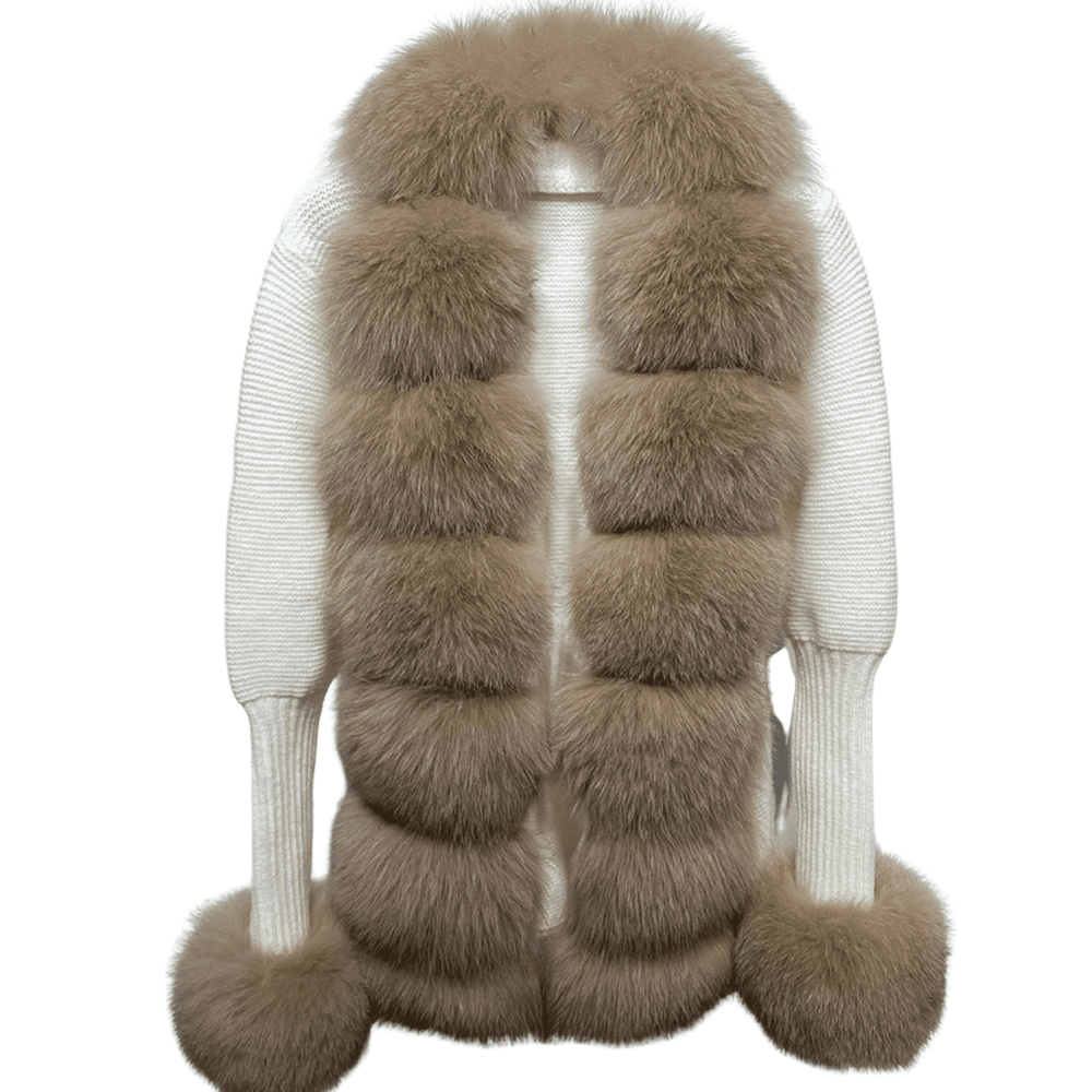 VELORIA – Winter Cardigan mit Kunstpelzkragen - Miraee Paris