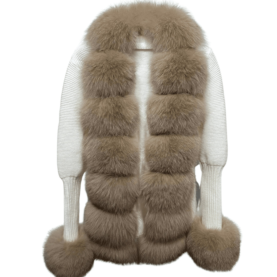 VELORIA – Winter Cardigan mit Kunstpelzkragen - Miraee Paris