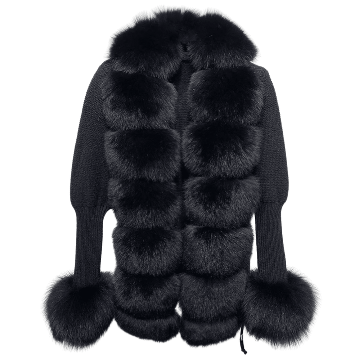 VELORIA – Winter Cardigan mit Kunstpelzkragen - Miraee Paris