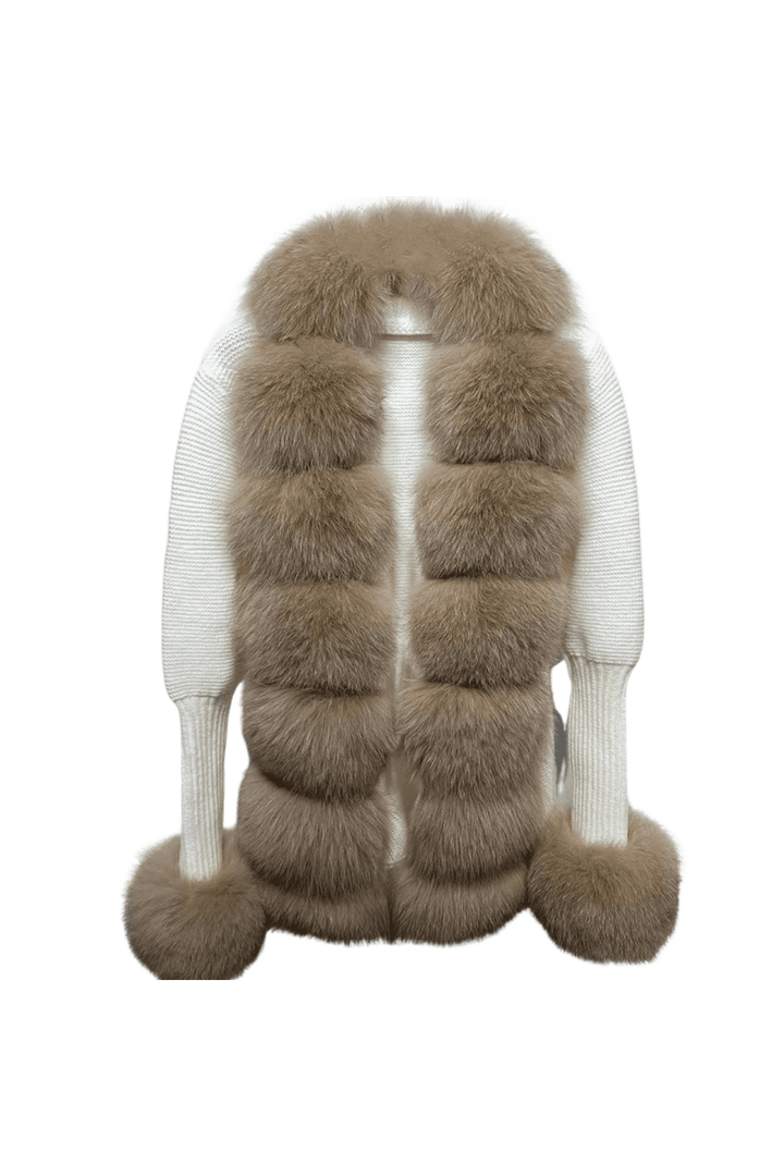 VELORIA – Winter Cardigan mit Kunstpelzkragen - Miraee Paris