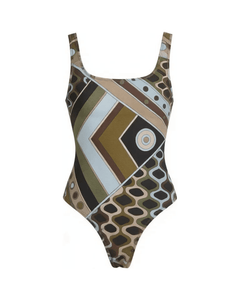 MIRAEE-UNIFORM-2026 | Vintage Print Long Sleeve Swimsuit Set – BIKINI – freigestellte Produktansicht auf weißem Hintergrund