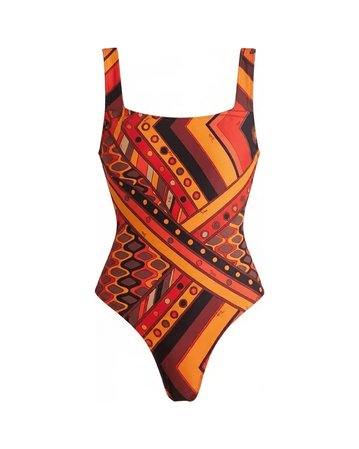 MIRAEE-UNIFORM-2026 | Vintage Print Long Sleeve Swimsuit Set – BIKINI 5 – freigestellte Produktansicht auf weißem Hintergrund