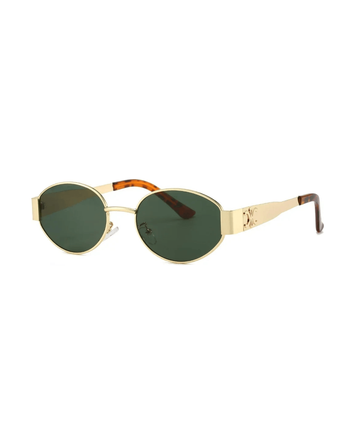 MIRAEE-UNIFORM-2026 | Vivienne Oval Sonnenbrille – Grün – freigestellte Produktansicht auf weißem Hintergrund