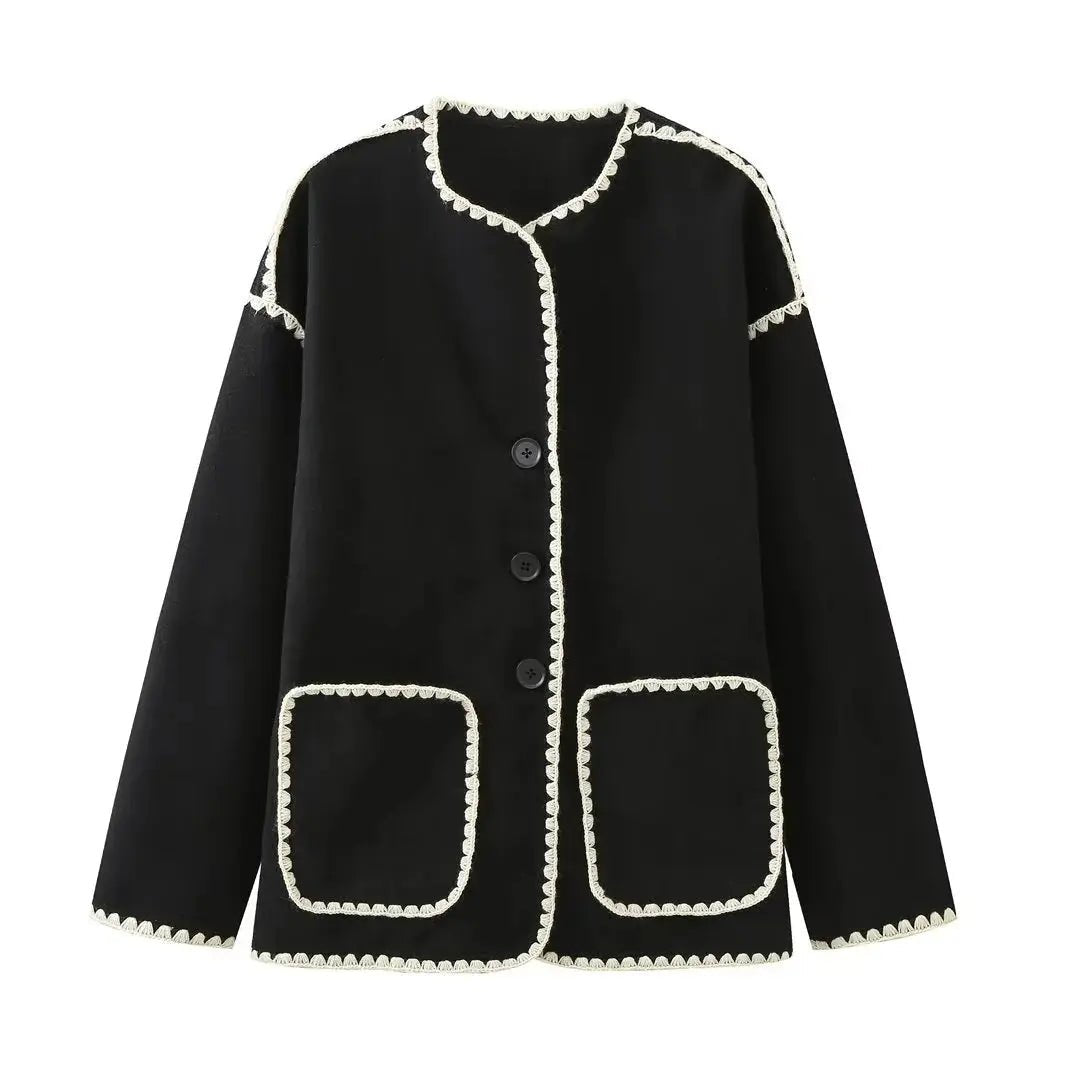 Wool coat with integrated scarf - Miraee Paris
