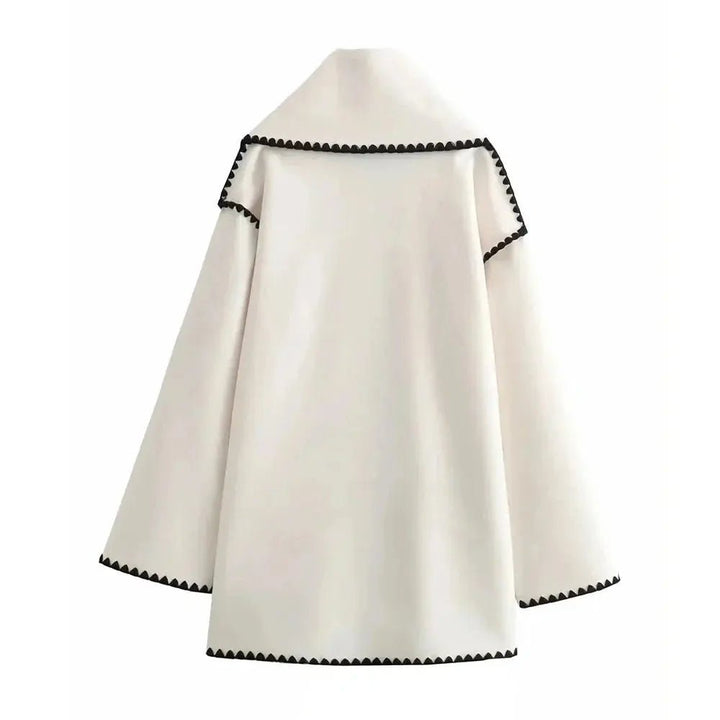 Wool coat with integrated scarf - Miraee Paris