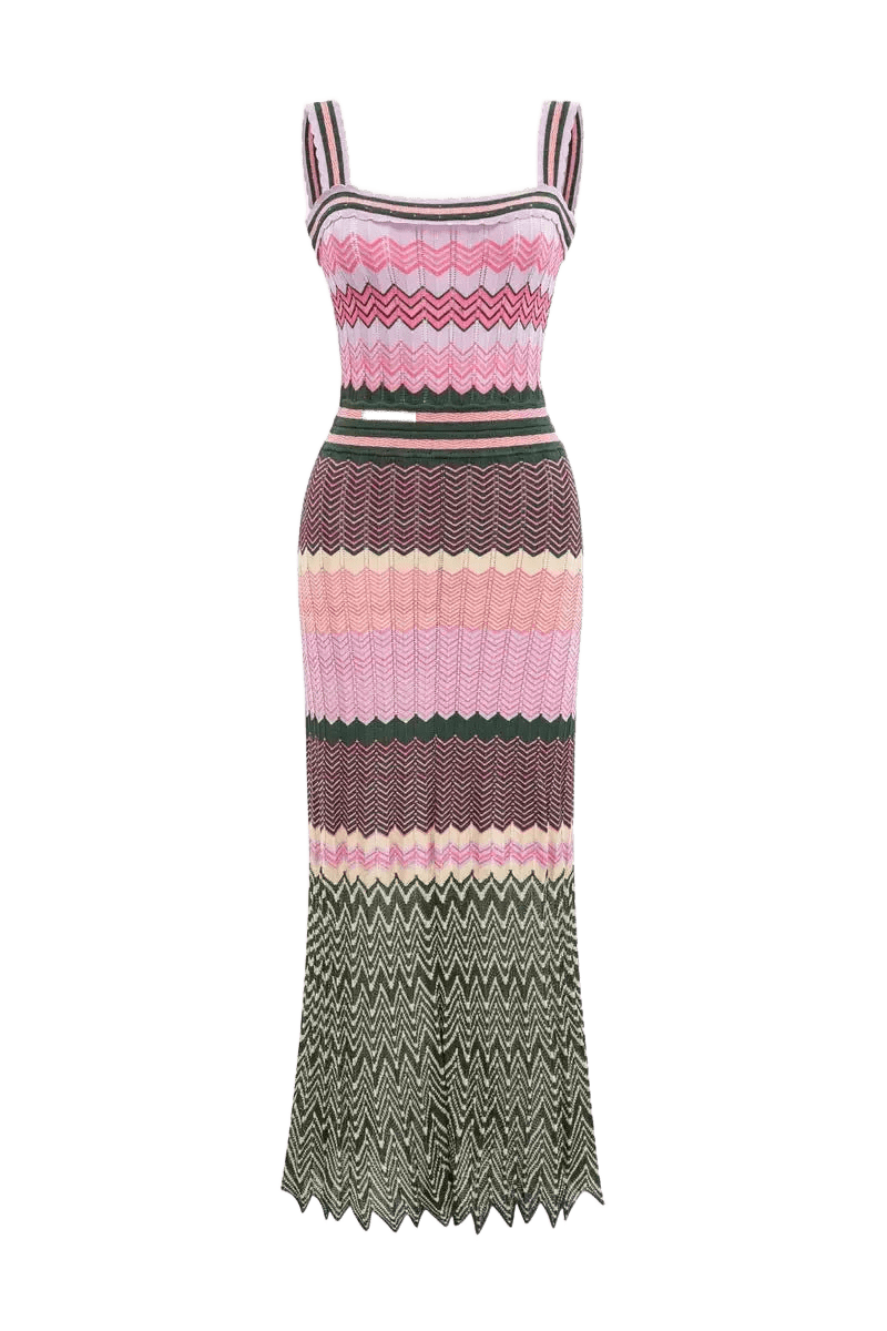 ZigZag Muse Knit Dress – Sunset Vibes - ZAYVI
