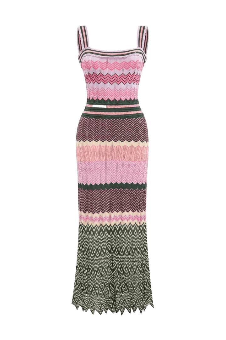 ZigZag Muse Knit Dress – Sunset Vibes - ZAYVI