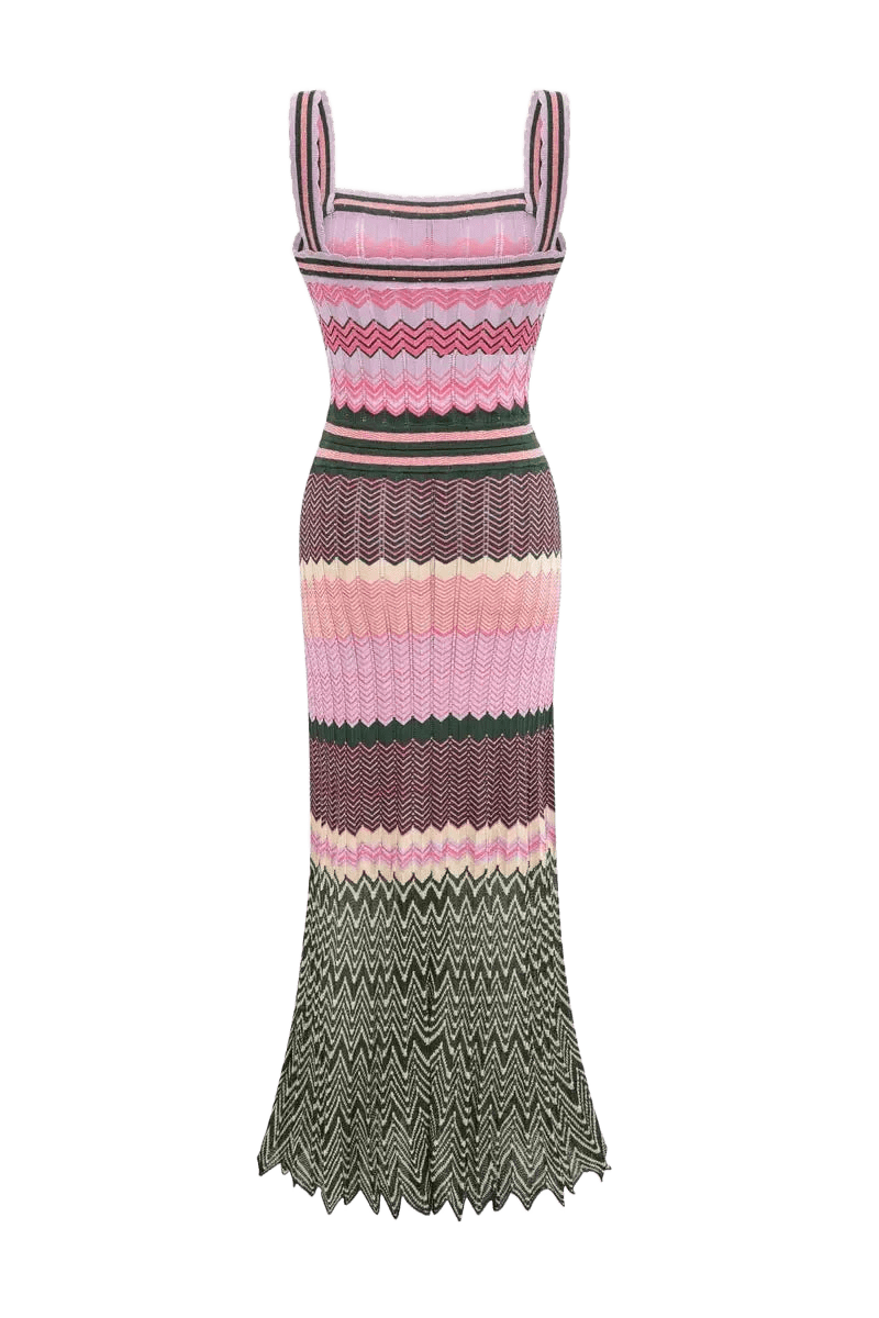 ZigZag Muse Knit Dress – Sunset Vibes - ZAYVI