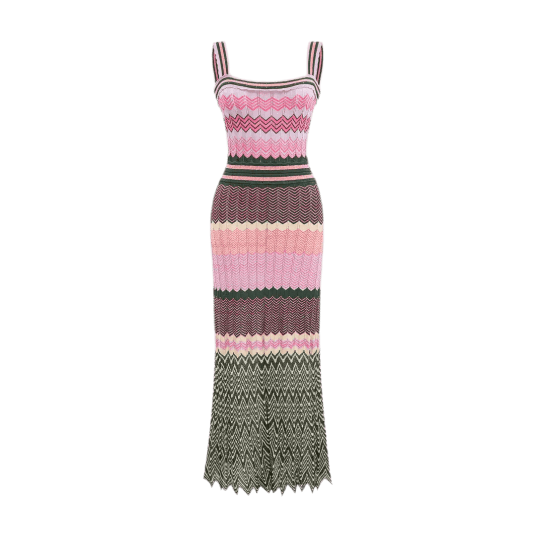 ZigZag Muse Knit Dress – Sunset Vibes - ZAYVI